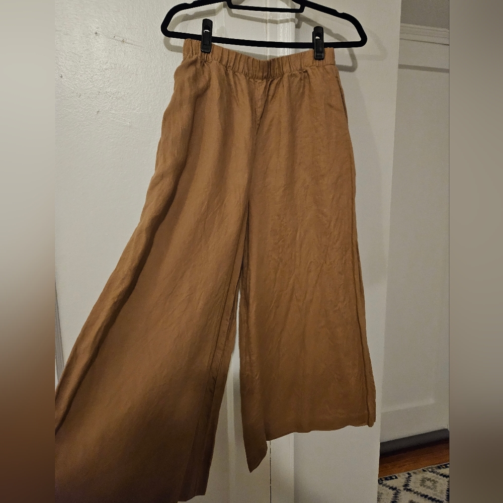 OYSHO linen wide leg pants
